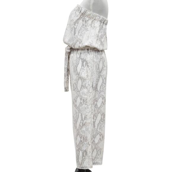 Vintage Havana Snakeskin Print Strapless Summer Pant Jumpsuit Size Medium - Picture 4 of 12